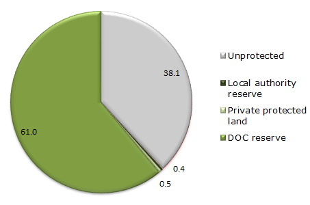 Graph showing freshwater wetland protection status in the Waikato region