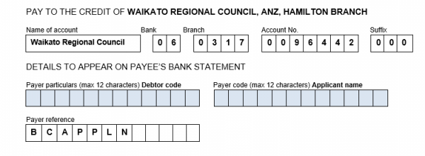 Screenshot of a payment