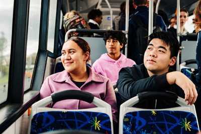 Members of the public enjoying a ride on the bus 