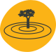 Icon of a kauri tree in circles