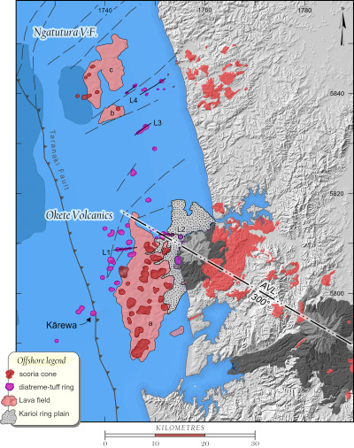Image of the geological interpretation of continental shelf bedrock