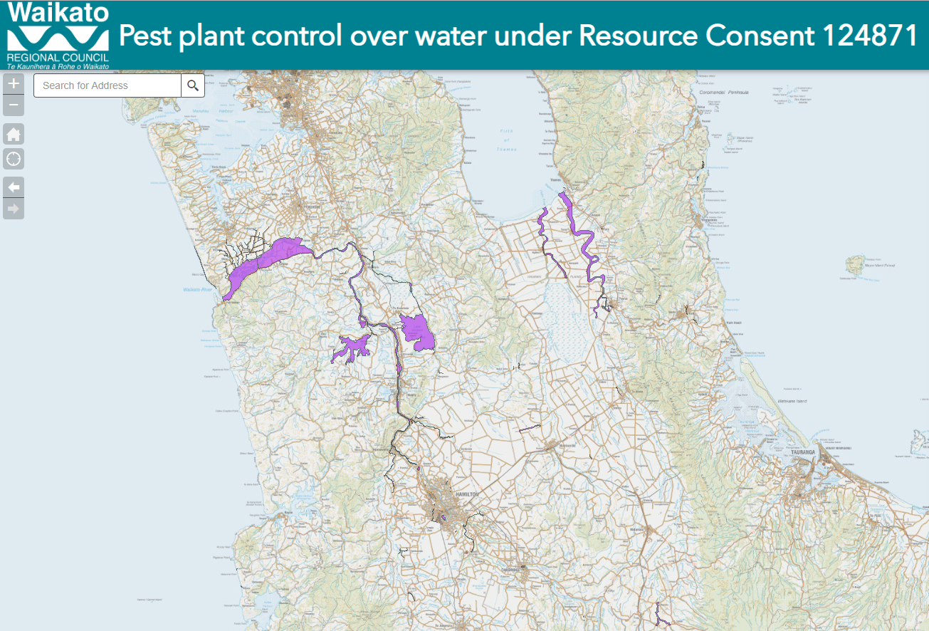 Image - example of spraying locations on the operational areas map